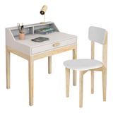 Mesinha + Cadeira Branco (escrivaninha) P/ Quarto C Gaveta