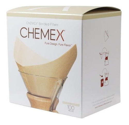 Filtro Adhesivo Chemex - Cuadrado Natural - 100 Ct - Empaque