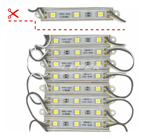 Modulo Barra 3 Led Piraña Blanco, Rojo, Verde Azul