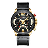 Relógio Curren Cronógrafo 8329 Original Quartzo Dourado Luxo