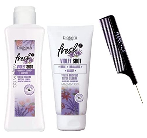 Sleekshop Comb + Salerm Biokera Natura Fresh Violet Shot S