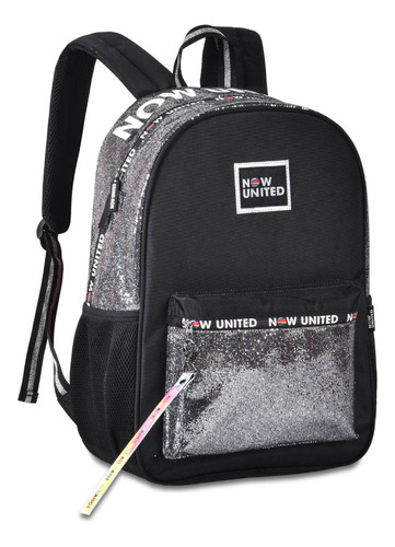 Mochila Now United Zíper Invertido Com Logo Chaveiro