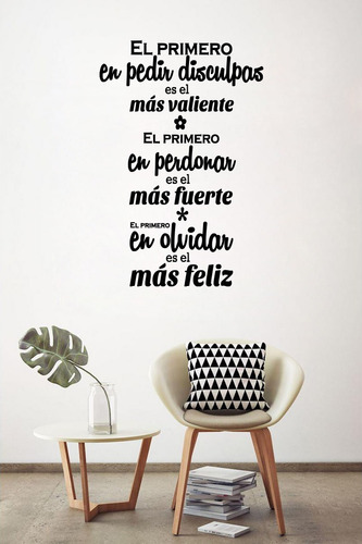 Vinil Decorativo Para Pared Frases Letras El Primero En...