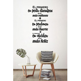 Vinil Decorativo Para Pared Frases Letras El Primero En...