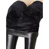 Leggings Afelpados De Vinipiel Negro Premium Talla 0 A 11