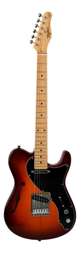 Guitarra Elétrica Tagima Brasil T-920 Semi Hollow De  Cedro Honeyburst Com Diapasão De Madeira De Marfim