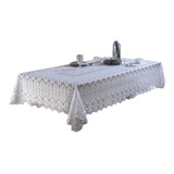 Toalha De Mesa Rendada Clássica Arabesco 6 Lugares Interlar Cor Branco