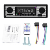 Fwefww 1din Retro Vintage Coche Estéreo Con Bluetooth Aux