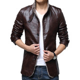 Chaqueta De Cuero Para Hombre Con Interior De Piel Invierno