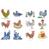 45 Matrices P/maquinas Bordar Gallos Y Gallinas +pack Regalo