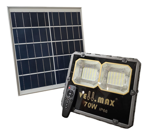 Reflector Solar 70w C/ Control Remoto Y Panel 1200 Lumens