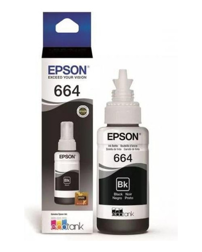 Tinta Epson Original T664 L355 L380 L395 L495 L1300 Negra