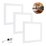 Kit 3 Painel Plafon Led Embutir 25w Quadrado Slim Quente Cor Branco Quente 110v/220v (bivolt)