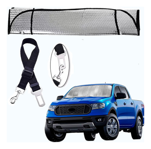 Parasol Auto Plegable Grande + Cinturon De Seguridad