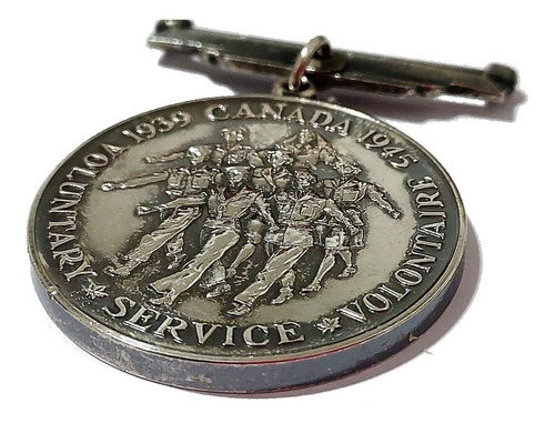 Medalha Canadá 2ª Guerra Serviço Voluntário Prata Esterlina