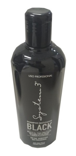 Shampoo Matizador Cabello Black System3 Apto Vegano 375ml