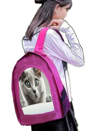 Mochila Escolar Urbana Felino Gatitos Gatos Diseño 25