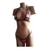 Micro Bikini Hot De Lycra Edén 746 Coral + Negro - Fun*