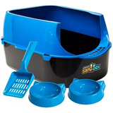 Furba Sandbox Caixa De Areia Gatos Banheiro Sanitário Azul