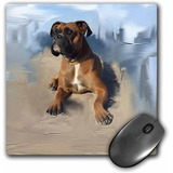 Mouse Pad Dibujo Boxer Marron 8 X 8 Pulgadas