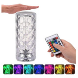 Abajur Luminaria Touch Sem Fio Cristal Rgb 16 Cores