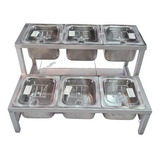 Especiero Con 6 Insertos De 1/6 Inox Tapas Policarbonato 