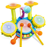 Instrumento De Percusión Homily Drum Set Para Niños Con 2 Ba