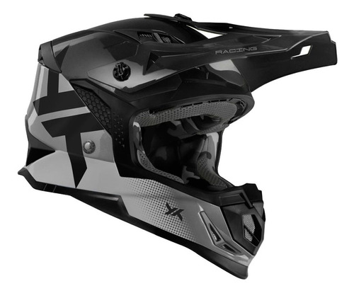 Capacete Motocross Mattos Atomic Icon 2023 Preto E Cinza