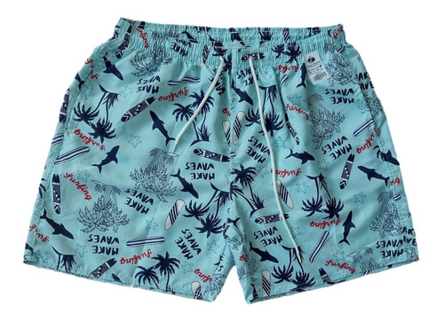 Kit Com 2 Shorts Masculino Plus Size Estampado Praia