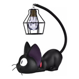 Mini Lampara Gato Negro Luz Noche Resina Artesanía Lámpara