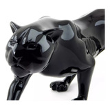 Estatua Pantera Negra Onça Jaguar Em Fibra Decoração Luxo