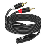 Cable Divisor Y De 2 Rca Macho 1 Xlr Hembra  3.3 Pies D...