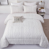 Luxudecor Juego De Edredón Bohemio Blanco Tamaño Queen Cama 