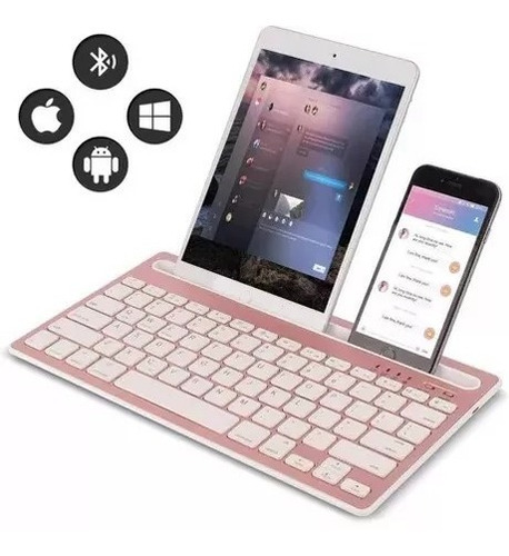 Teclado Multi Dispositivo Doble Canal  Bluetooth Recargable