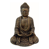 Estátua De Buda Hindu Dourado Resina Ouro Velho Religião