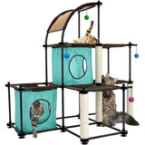 Casa Para Gatos Árbol Trepador Rascador Juego Para Mascotas