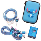 Kit Protector De Cable Stitch + Estuche Cargador Audofonos 