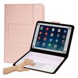 Funda Con Teclado Touch Eoso Para Galaxy Tab A8 Rosa