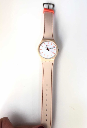 Reloj Swatch Suizo Rosa Pálido Silicona Importado Originals