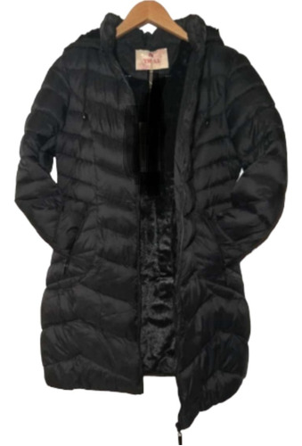 Campera Negra Inflable Larga De Mujer Abrigada S Al 5xl 