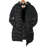 Campera Negra Inflable Larga De Mujer Abrigada S Al 5xl 