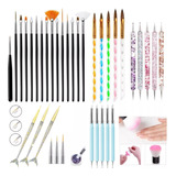 Kit De 32 Pinceles Uñas Kolinsky Liner Puntero Bledo Silicon