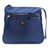 Bolso Manos Libres Mediano Macoly 854 Satin Azul