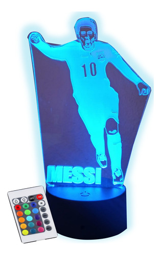 Lampara Led 3d Ilusion Messi Corriendo Futbol Gol Cont