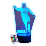 Lampara Led 3d Ilusion Messi Corriendo Futbol Gol Cont