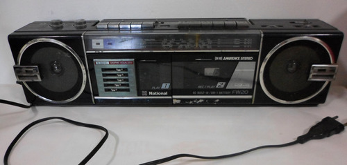 Vintage Radio Grabador National Completo Funciona Solo Radio
