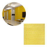 Panel Adhesivo 3d Papel Tapiz Pared Ladrillo Amarillo X6 Und