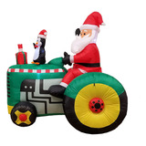 Tractor Inflable De Navidad De Papá Noel De 5,3 Pies De Altu
