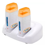 Base Dupla C/ 2 Aquecedores De Cera Rollon Branco E Laranja 110v/220v