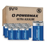 Powermax 12 Baterias De 9 V, Bateria Alcalina De Larga Durac